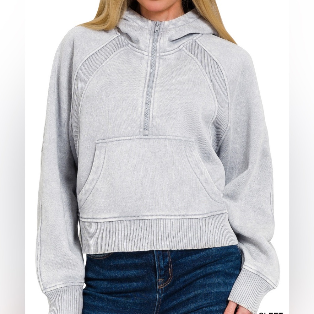Zen Zip Light Gray Hoodie